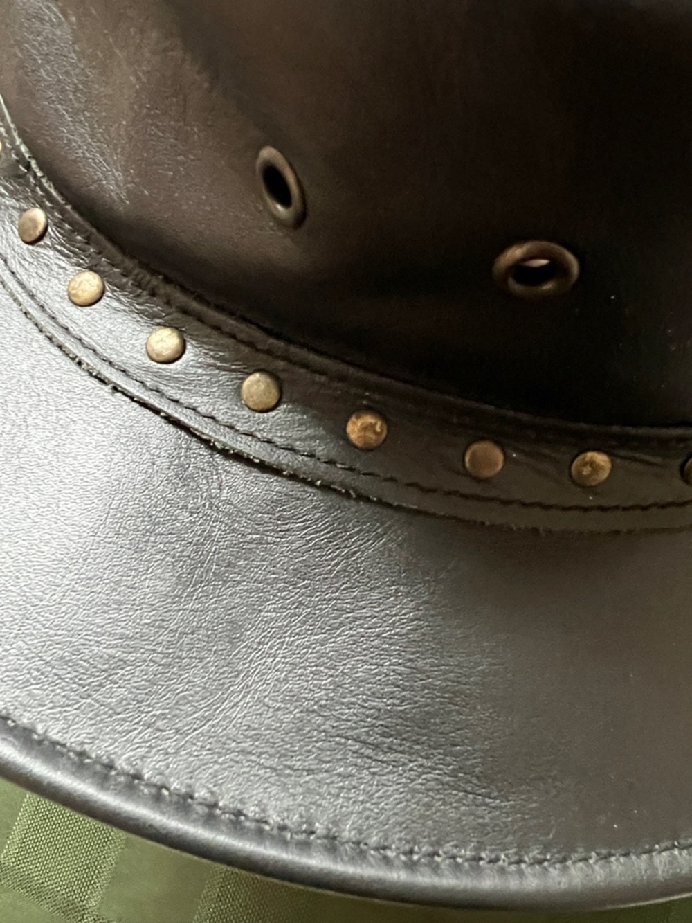 Men's Black Leather Outback Hat - Classic Ranch Style - Picture 8 of 15